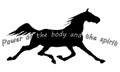 Black silhouette of a running trot the horse on a whit e background Royalty Free Stock Photo